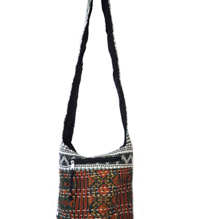 Zumki - Wholesale Crossbody Bag - Women's - Holly Cotton Kantha Stitch Crossbody7