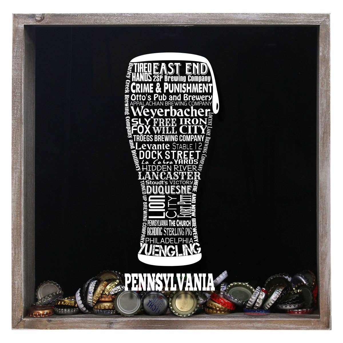 Torched Products – Großhandel 3D-Wandkunst – Cap Collector-Beer Typografie Shadow Box — Farmhouse Antique33