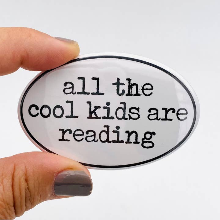 Imán ovalado con todas las cosas geniales que están leyendo los niños para venta al por mayor de Anthem Sticker Company