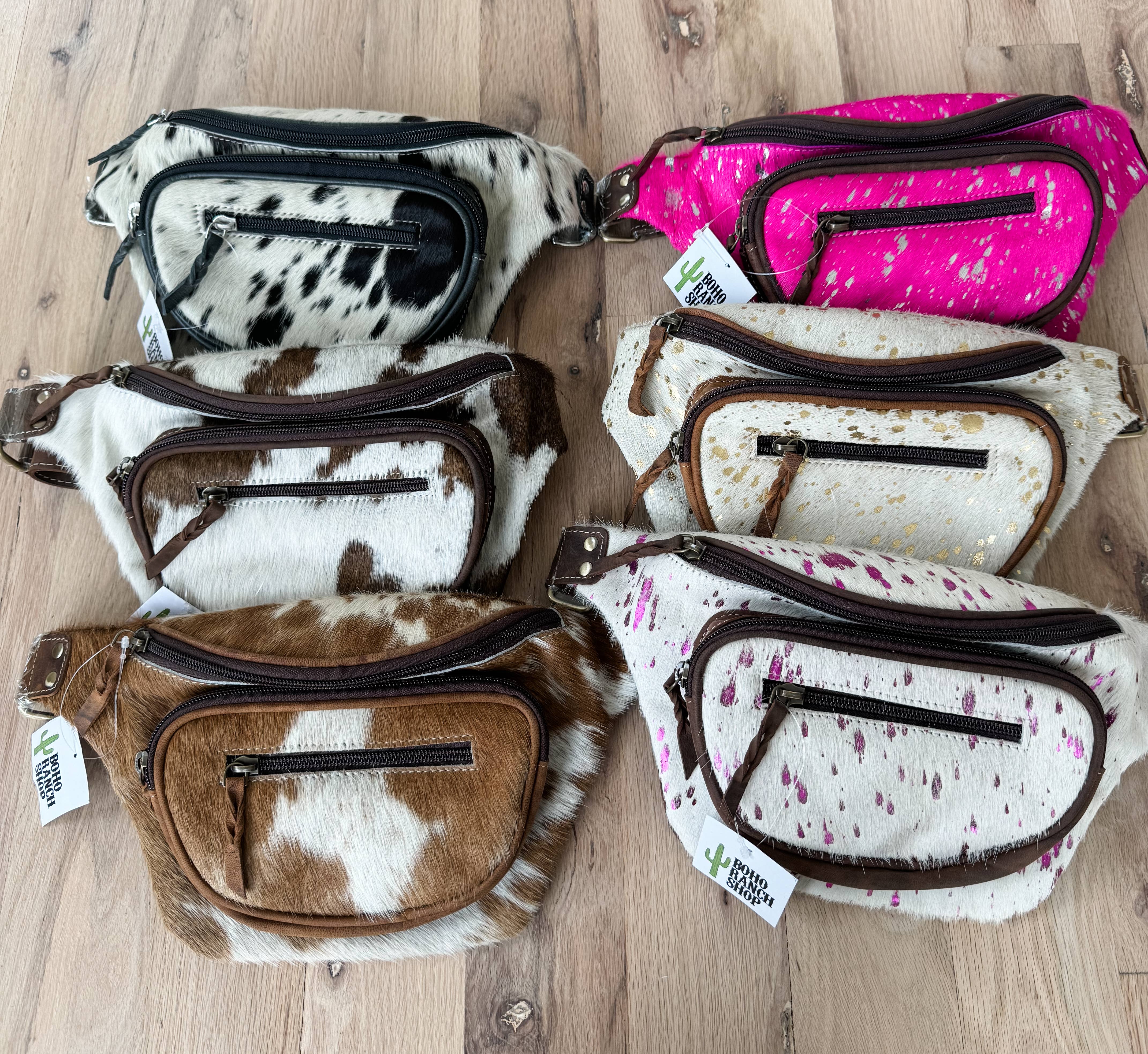 Boho Ranch Shop - Wholesale Belt Bag - Women's - Western Hairon Cowhide Fanny Pack - bum bag sling bag16