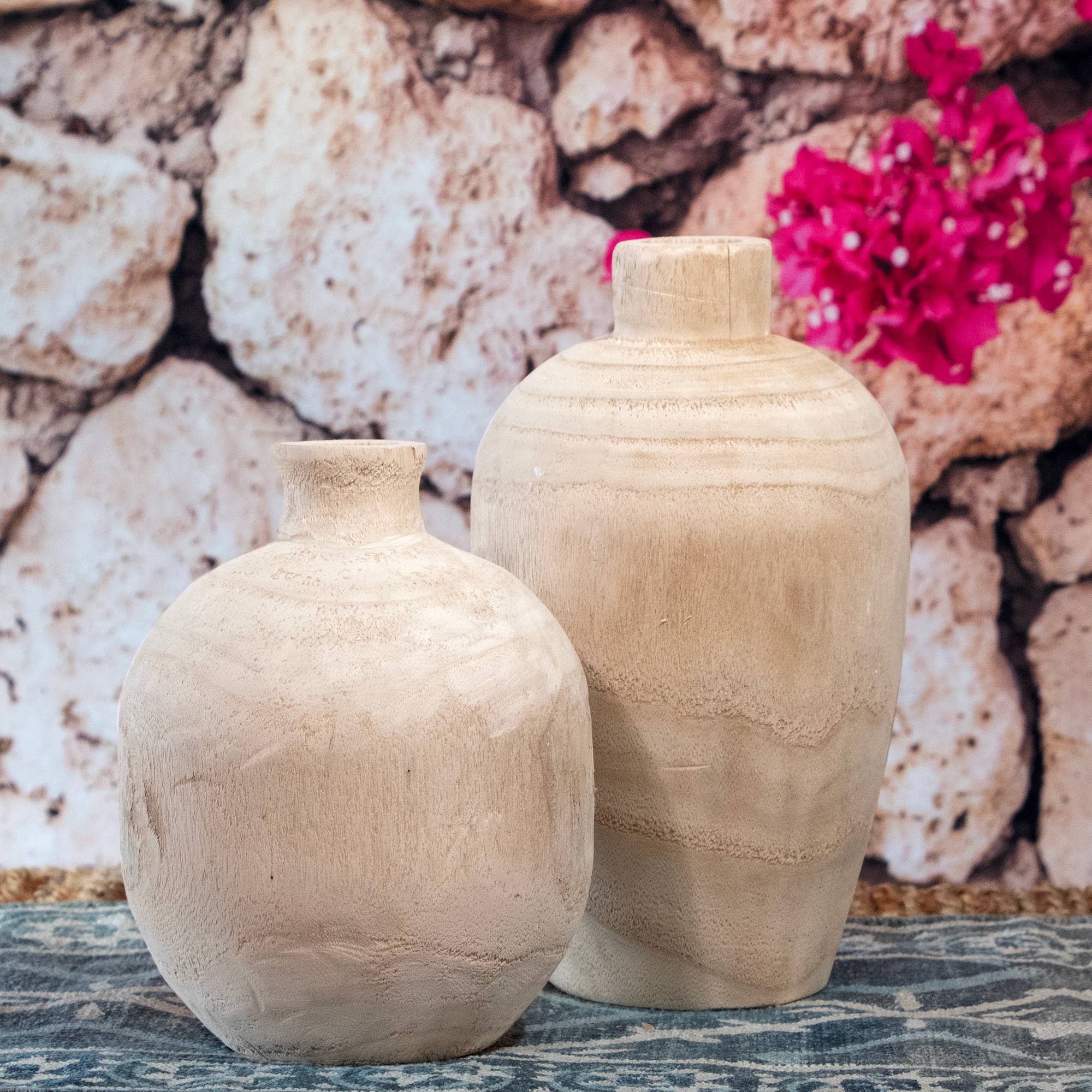 Andaluca - Wholesale Vase - Paulownia Wood Round Vase6