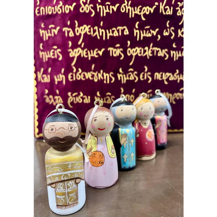 Handmålad träkyrkfigur för wholesale av So Blue Greek Ceramics and Gifts