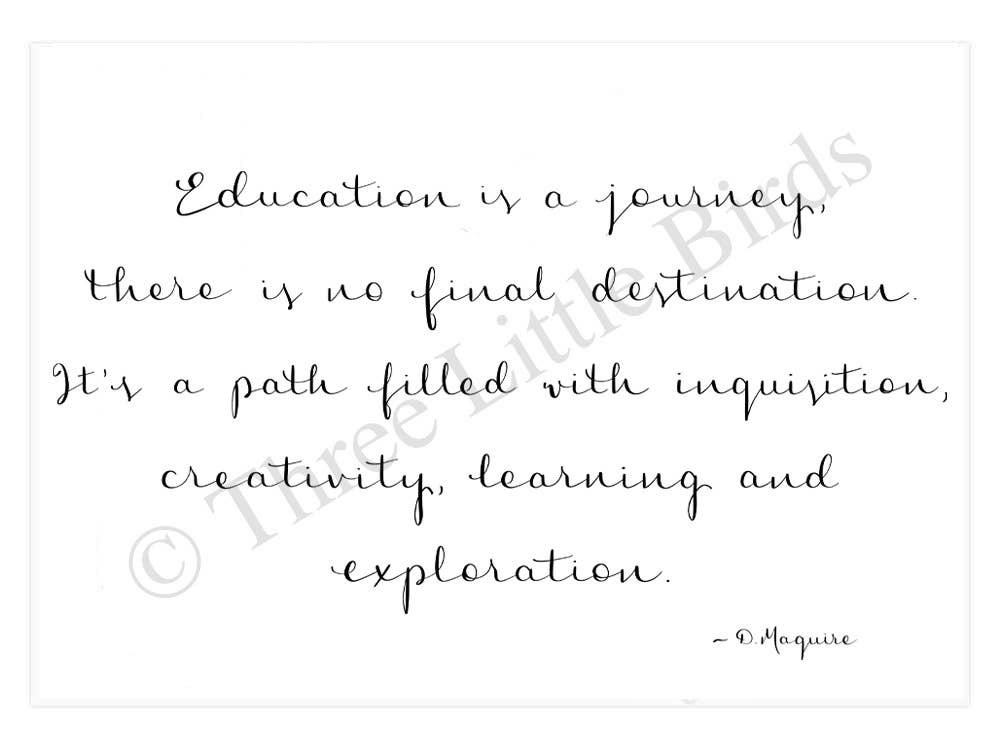 Deborah Maguire - Wholesale Art Print - Education is a Journey - Handwritten Words Print0