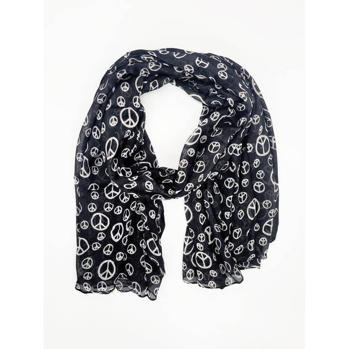 Raj Trading & Imports (USA) Inc. - Wholesale Scarf - Women's - Peace Sign Scarf