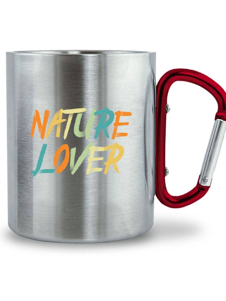 Nature Lover - stainless steel cup with carabiner handle for wholesale by Uwaldu