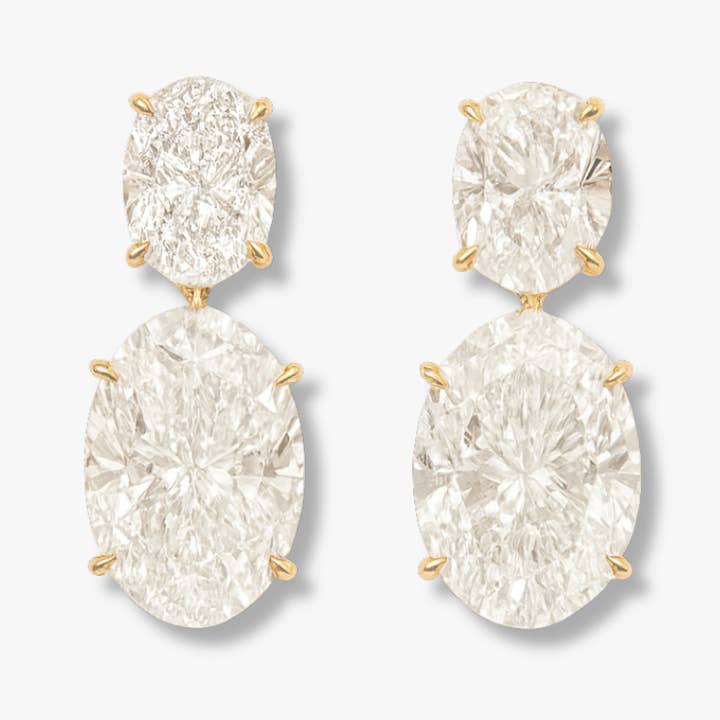 Riviera Ovale Diamanten Oorbel Hangers voor wholesale door Liv Bella Vita | European Inspired Waterproof Jewelry