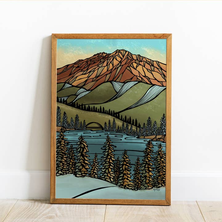 Mt. Shasta Art Print for wholesale by Kylee Firlit Creative