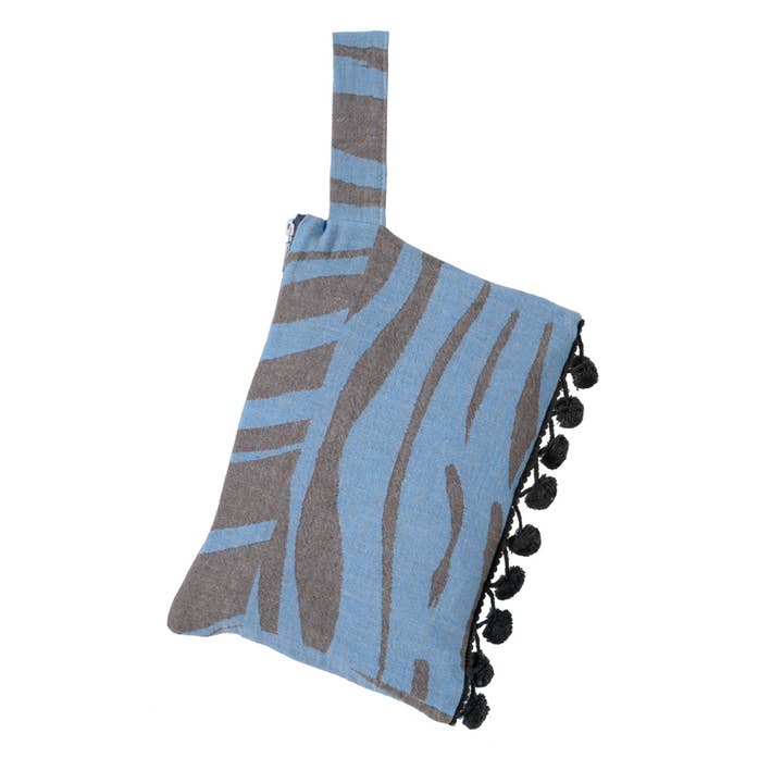 AELIA ANNA - Vendita all'ingrosso Pochette - Donna - POCHETTE KITHNOS ponpon CHOC.& L.BLUE