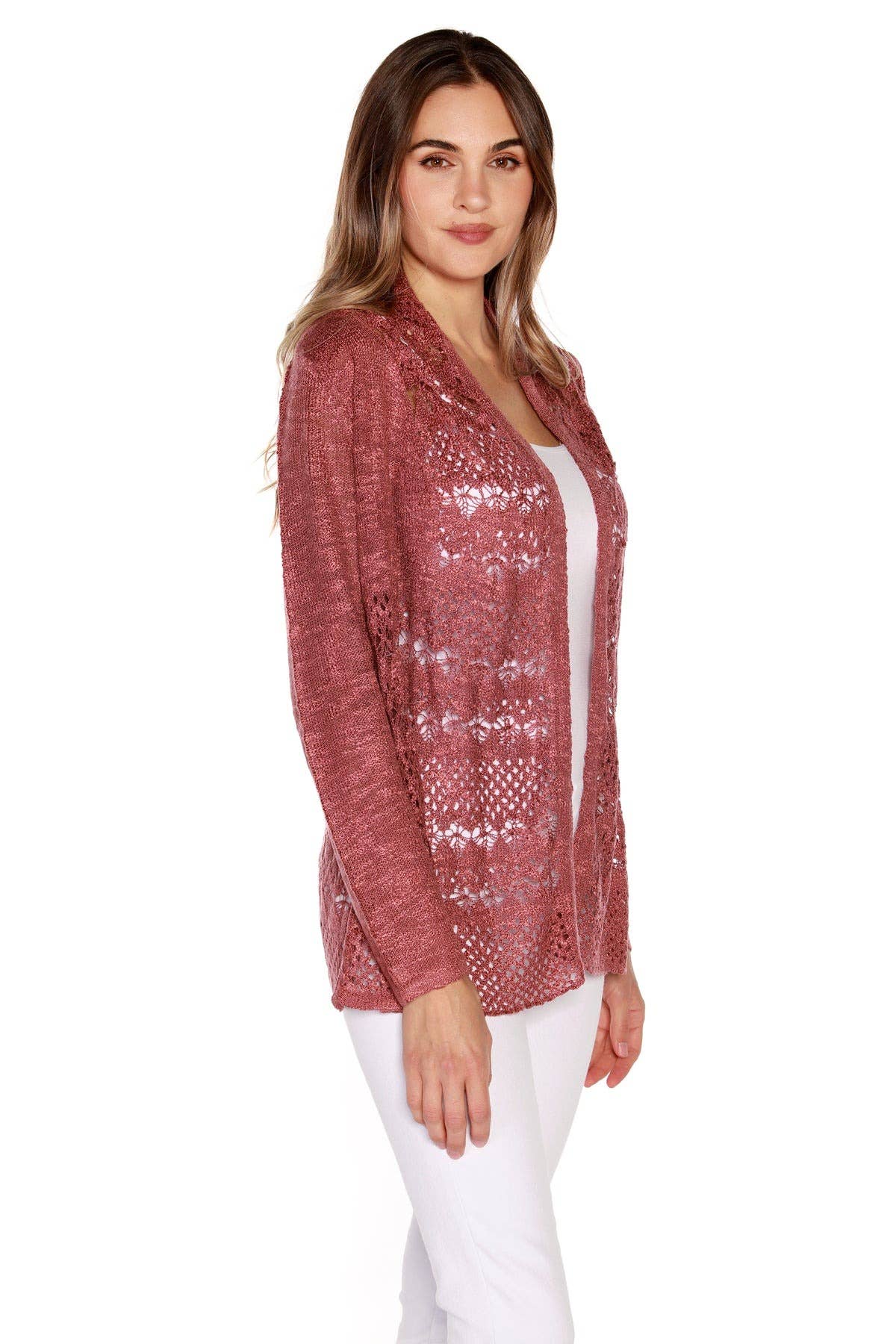 Belldini - Wholesale Cardigan - Women's - Women's Long Sleeve Crochet Knit Swing Cardigan24
