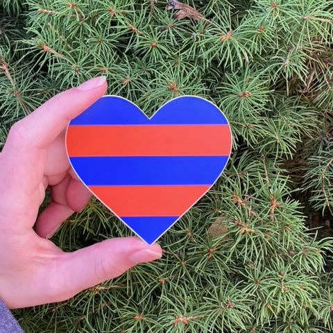 Boise State Inspired Heart for wholesale by Salty Bear