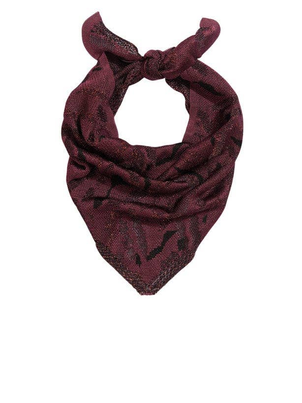 Écharpe en Viscose Jacquard Scintillante Bordeaux pour la vente par Genevieve Sweeney