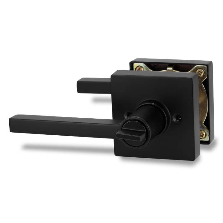 Vizilok – wholesale Knob/pull – Square Privacy Indicator Door Lock Solstice Lever in Matte Black7