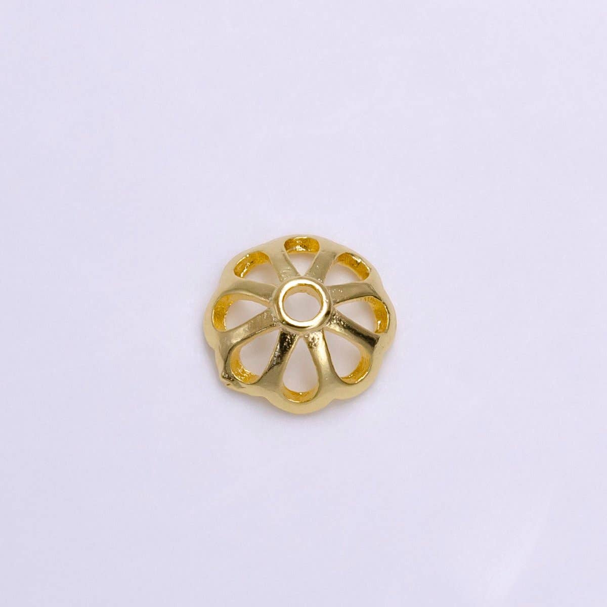 Aim Eternal - Wholesale Individual charm/pendant - 8mm Gold Filled Flower Bead Cap, Dainty Floral Bead Toppers, Bead Making Supply Z-920