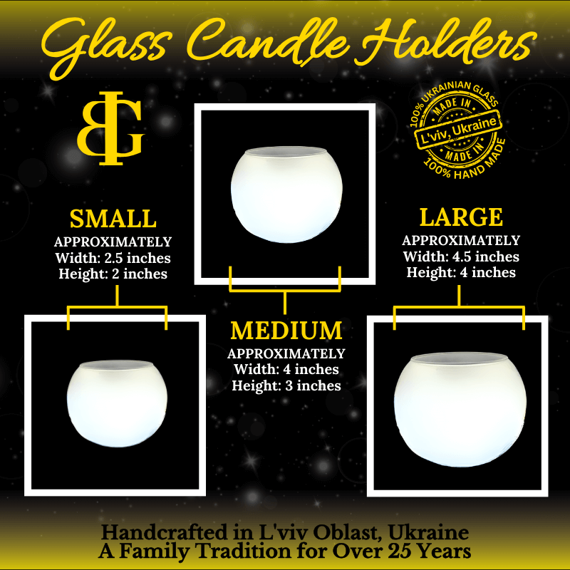 Glass by Iness - Wholesale Candle Holder - Small Frosted Glass Candle Holder, Hand Crafted in Ukraine, White Church Winter Wonderland, Wonderful Year Round7