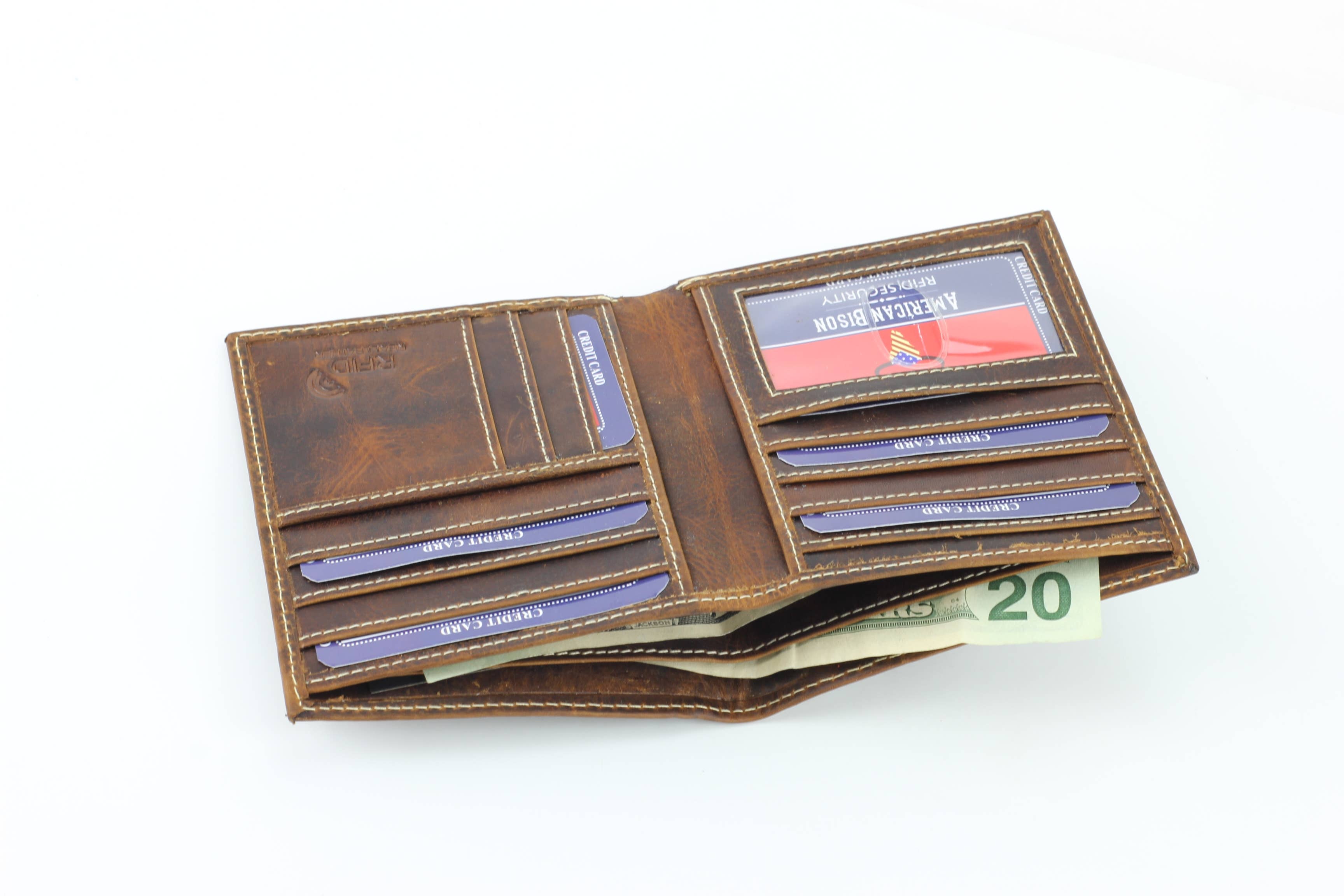 Leather Impressions Inc - Vente Portefeuille – homme - Portefeuille Hipster Hunter en cuir RFID 8020 pour hommes7