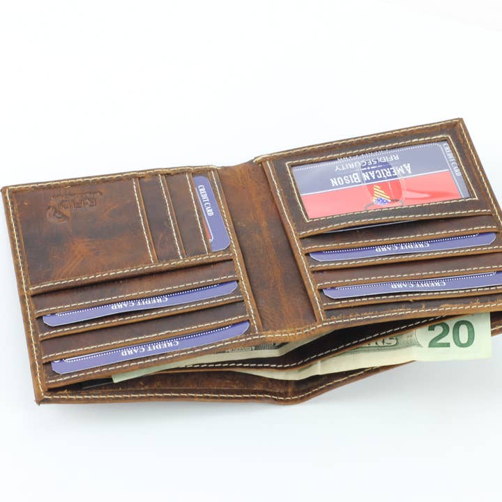 Leather Impressions Inc - Vente Portefeuille – homme - Portefeuille Hipster Hunter en cuir RFID 8020 pour hommes7