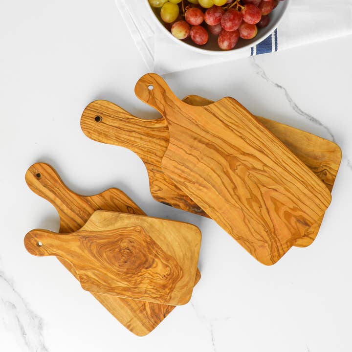 ArtisRaw - Wholesale Cutting Board - Rectangular Olive Wood Cutting Board with Handle