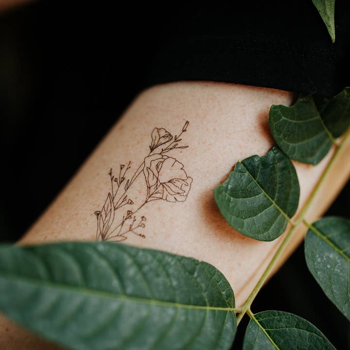 Temporäre Tattoos mit kalifornischer Mohnblume für den Großhandel von Saint Tattoos