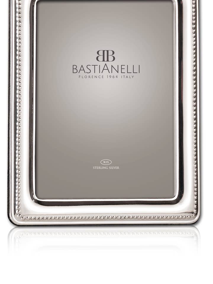 Art. 2055 silberner Perlenrahmen cm 6x9, hergestellt in Italien für den Großhandel von Bastianelli