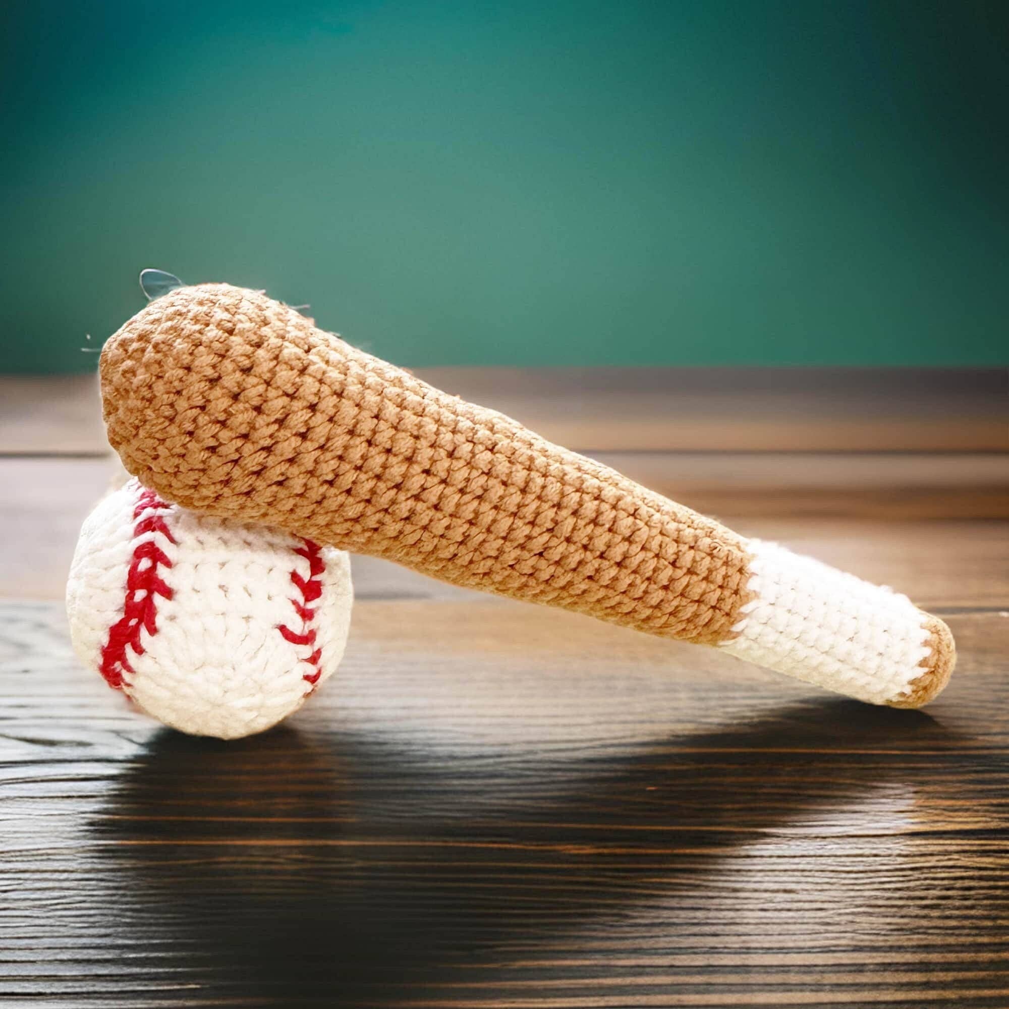 PinkLadyWorkshop - Wholesale Stuffed/Plush Toy - Kids & Baby - Handmade Crochet Baseball Bat + Ball Set | Football | Basketball | Mini Plush | Toddler Toy | Sports Toy | Boy Girl Gift | Baby Shower0