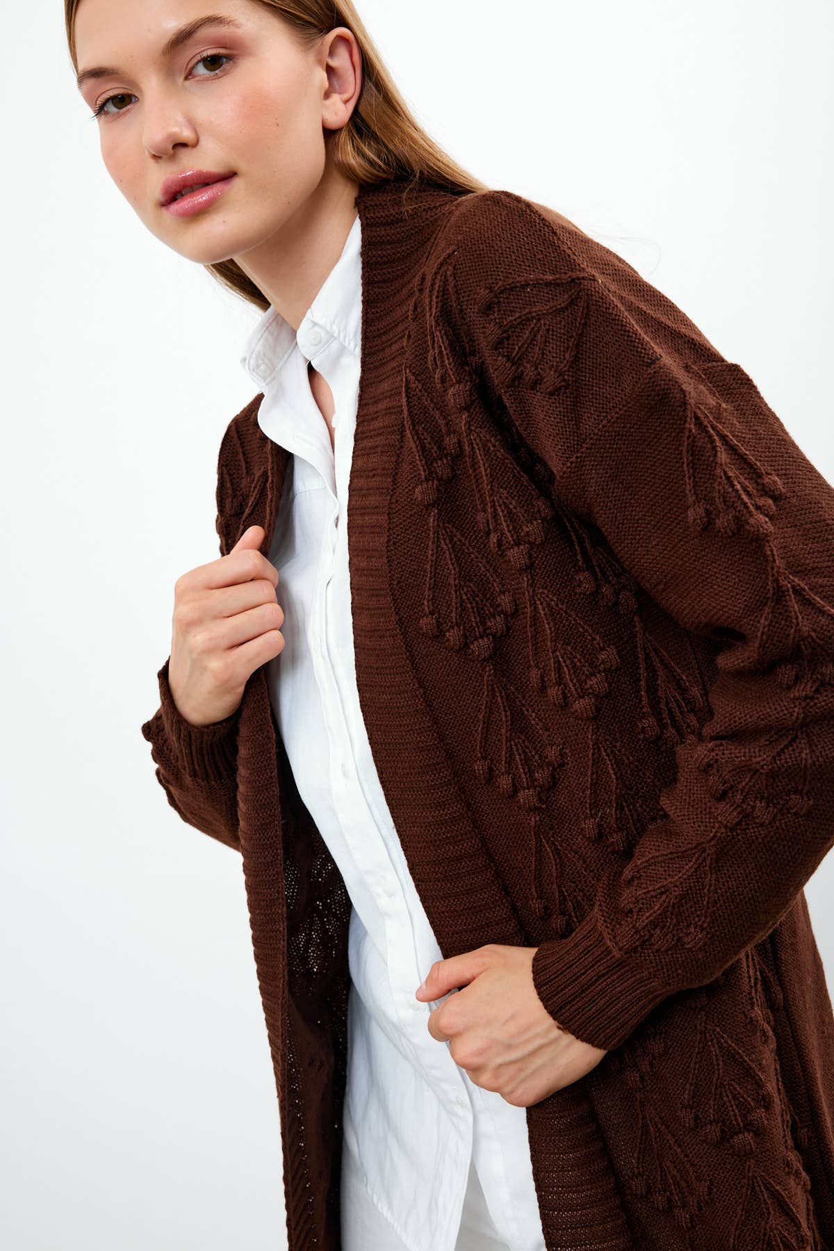 VAV NEW YORK – wholesale Kofta - Dam – Lång stickad kofta medellång stickad cardigan 372017