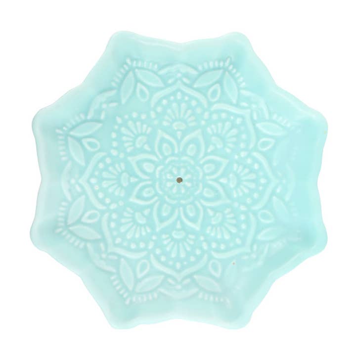 Something Different Wholesale - Wholesale Incense Holder - Blue Mandala Ceramic Incense Holder Plate