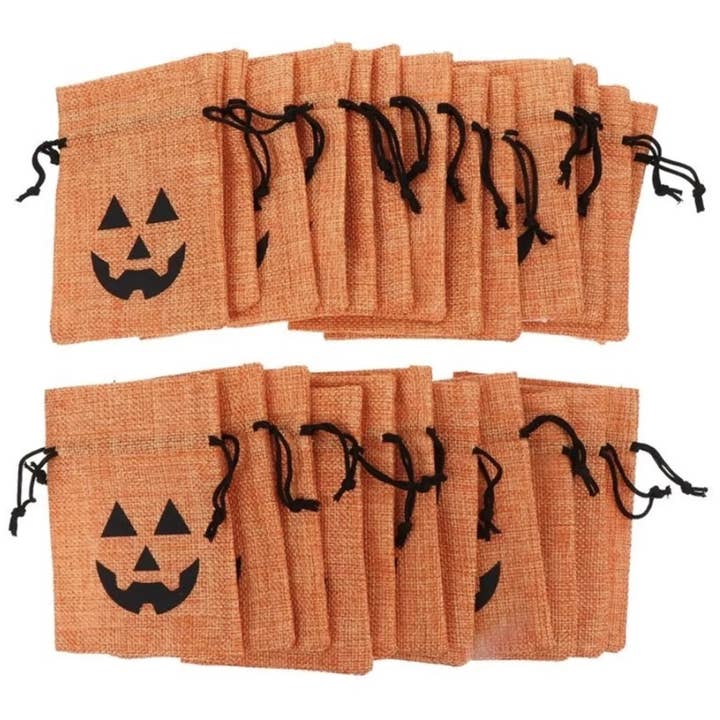 Kate Tuesday Jewelry - Wholesale Gift Bag - Halloween Orange Canvas Bags ( 1 Bag )
