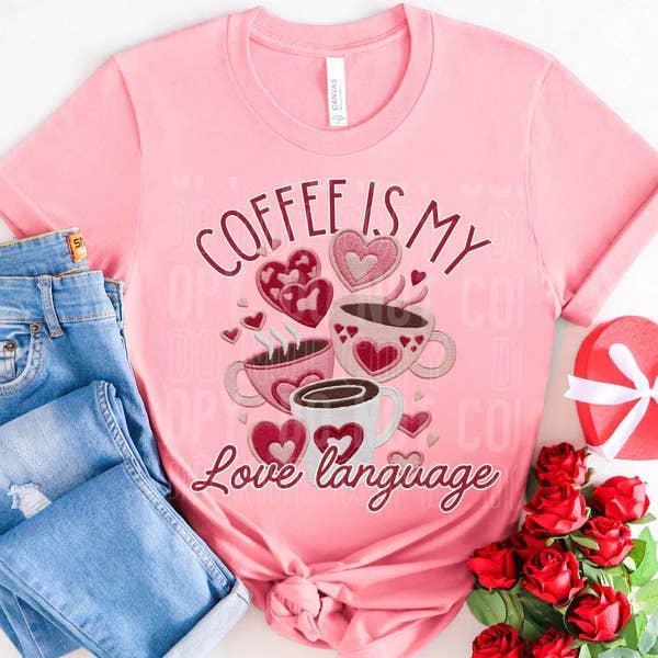 Le café est mon langage d'amour - Rose pour la vente par Simply Inspired Creations