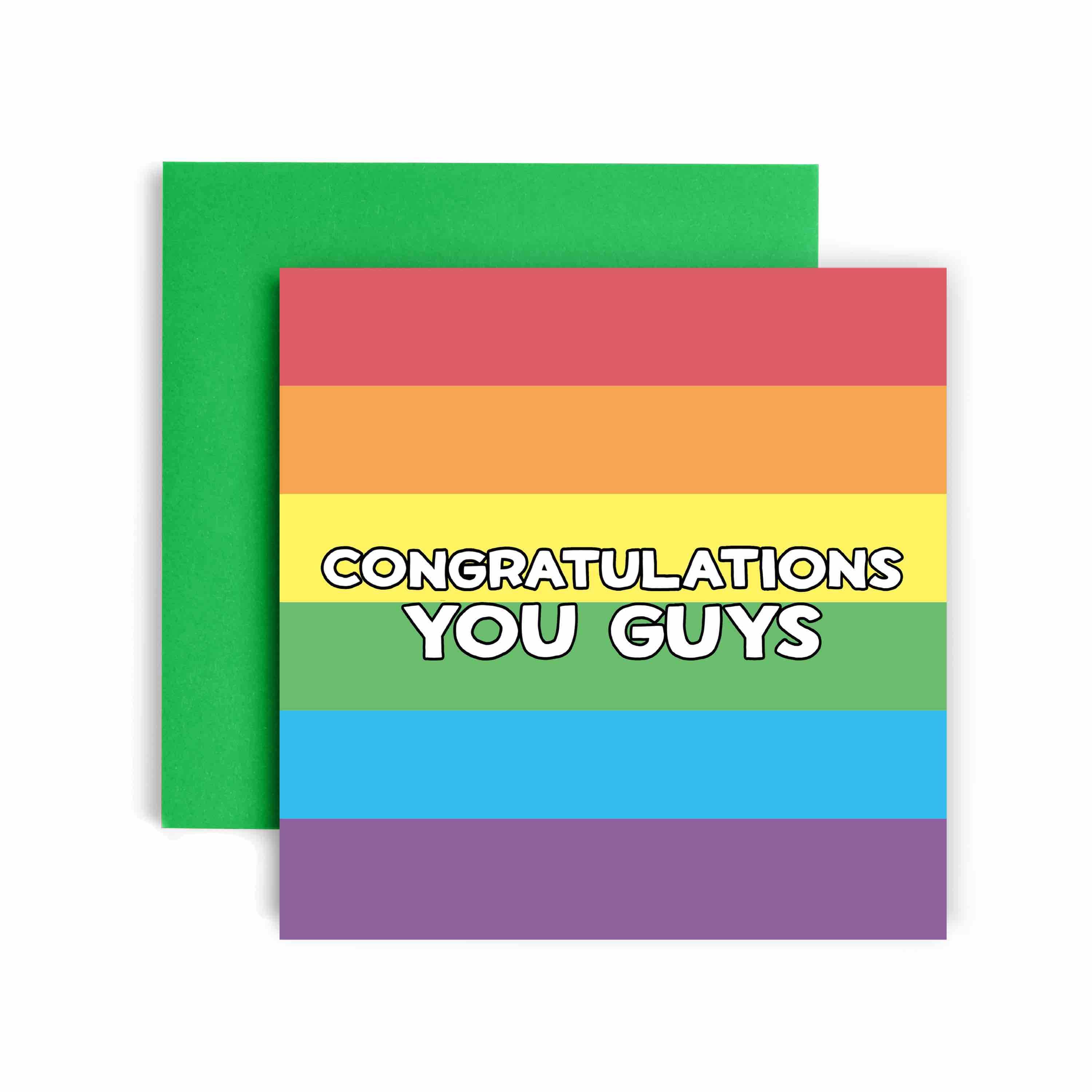 Huxters – wholesale Wedding card – Rainbow ‘Congratulations you Guys’ Gay Wedding Card