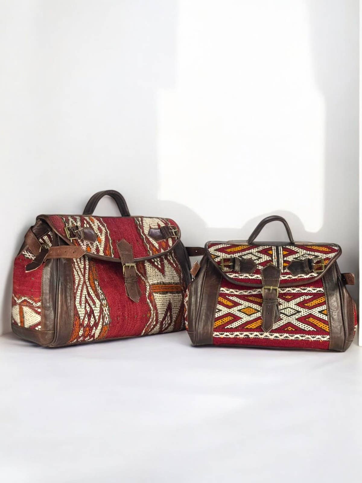 Melecraft – wholesale Weekender bag – Unisex – Artisan-Crafted Moroccan Leather and Kilim Bag10