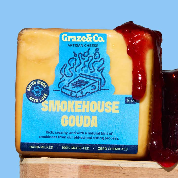 Gouda fumé - 8 oz. Fromage artisanal pour la vente par Graze & Co.