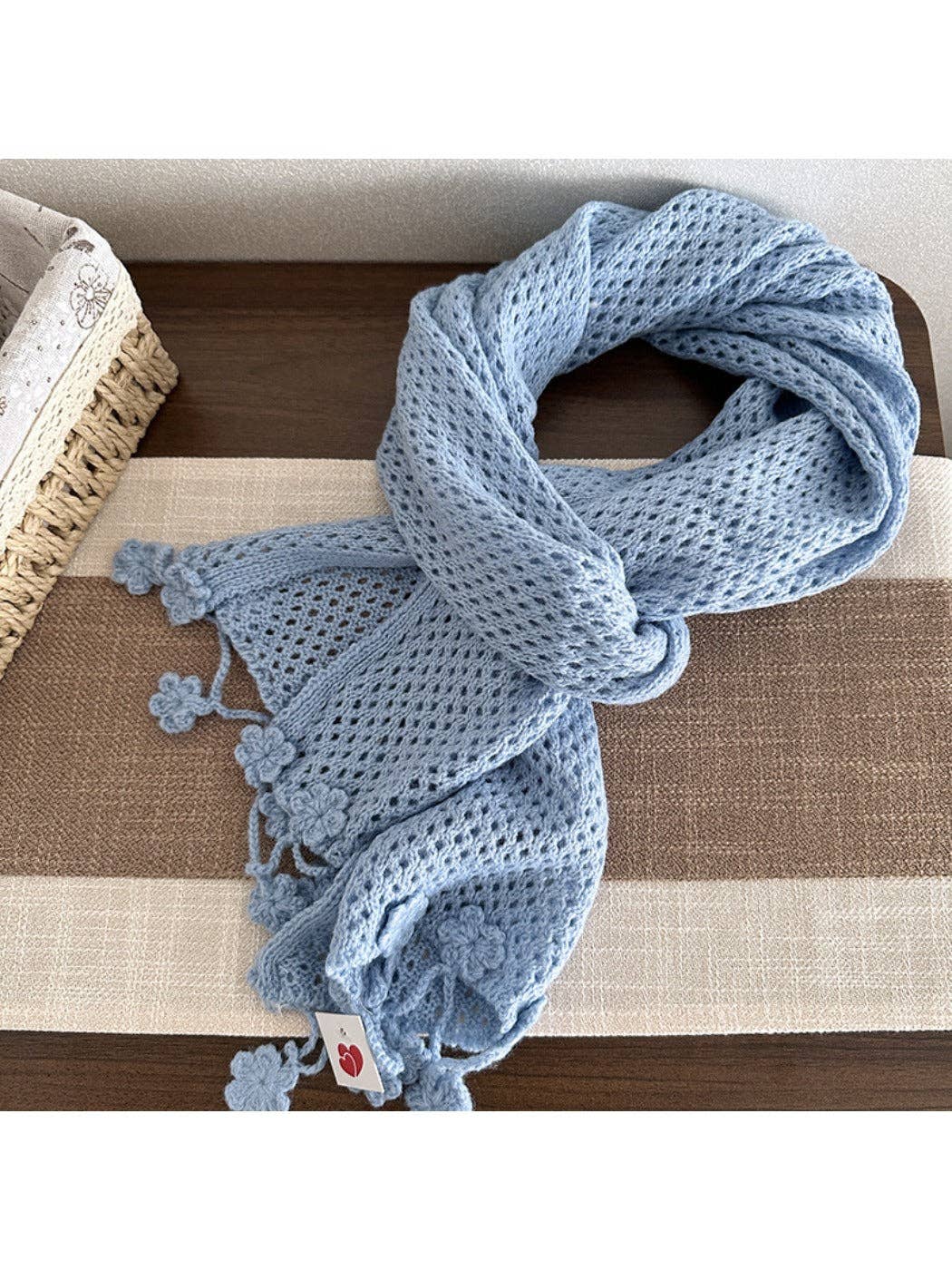 Funkyrel® Atzbranding Limited - Wholesale Scarf - Women's - Scarvii - Elegant Retro Openwork Scarf & Shawl with Floral Fringe3