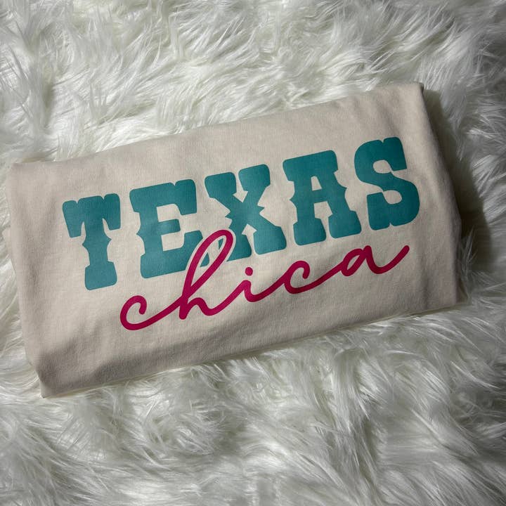 Trendy Graphic T-shirt- TEXAS CHICA for wholesale by The Rowdy Chick