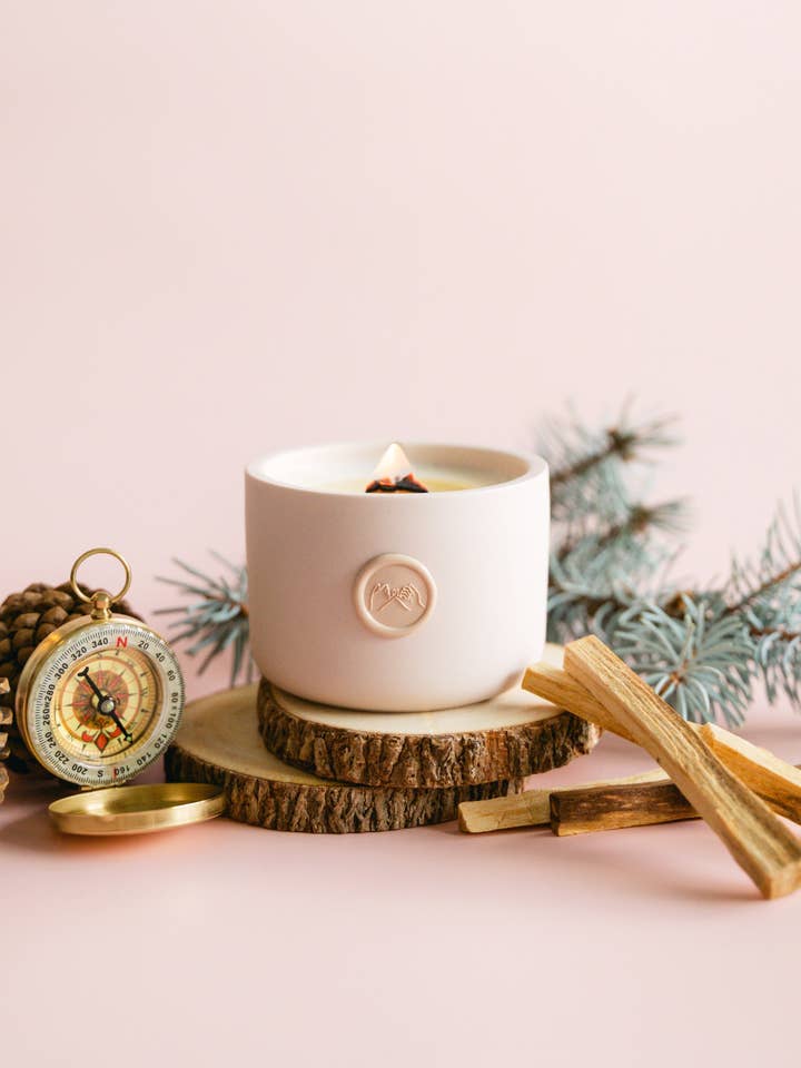 The Wanderer | Non-Toxic Coconut Soy candle in ceramic jar for wholesale by Pinky Swear & Co.
