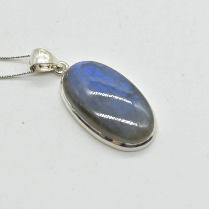 Oriental Direct Craft Supplies - Wholesale Individual Charm/Pendant - Labradorite Pendant in 925 Silver, 2cm-4.9cm, No Chain8