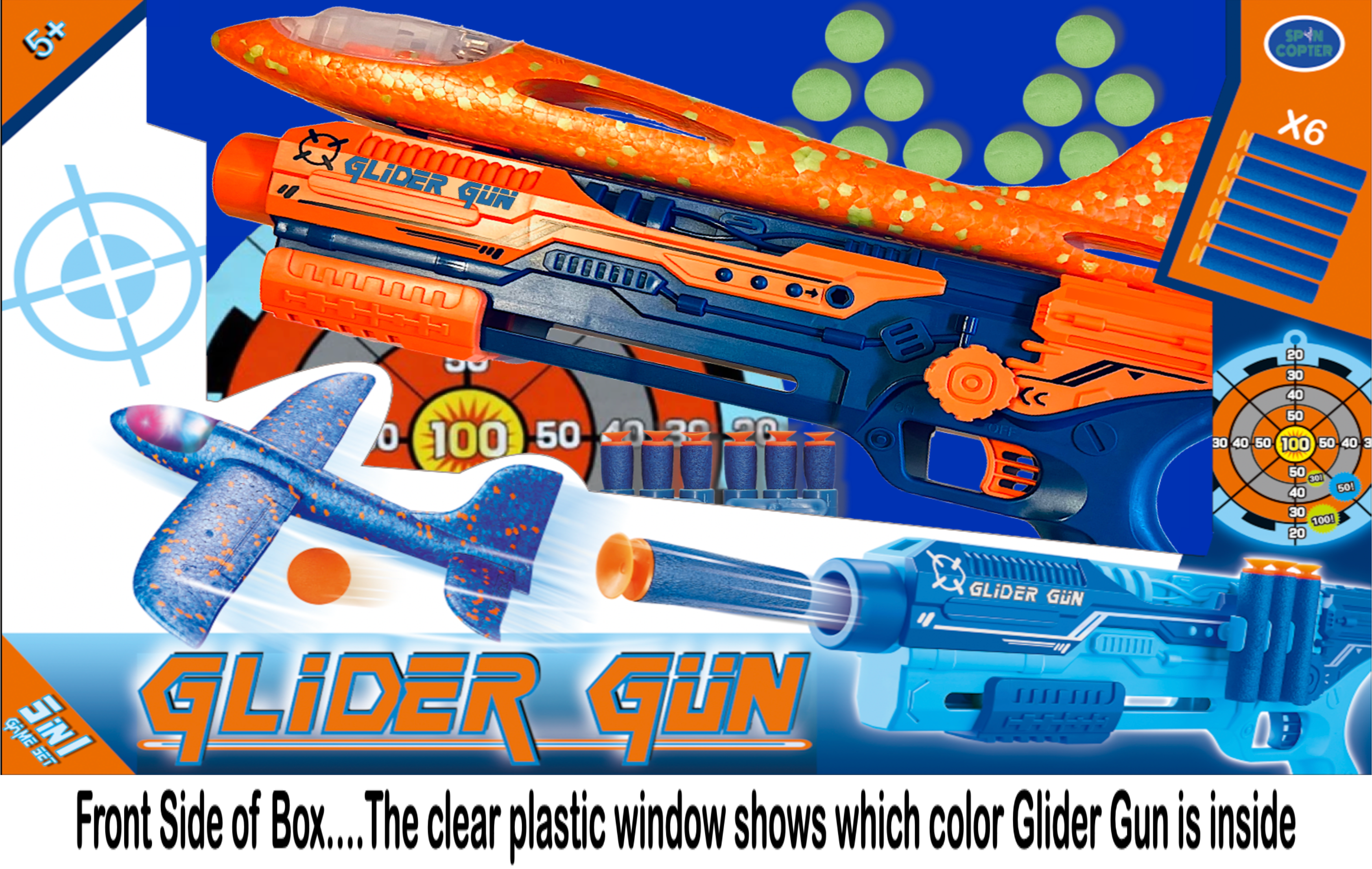 Spin Copter - Wholesale Toy Set - Kids - Glider Gun 5-in-1 Toy2