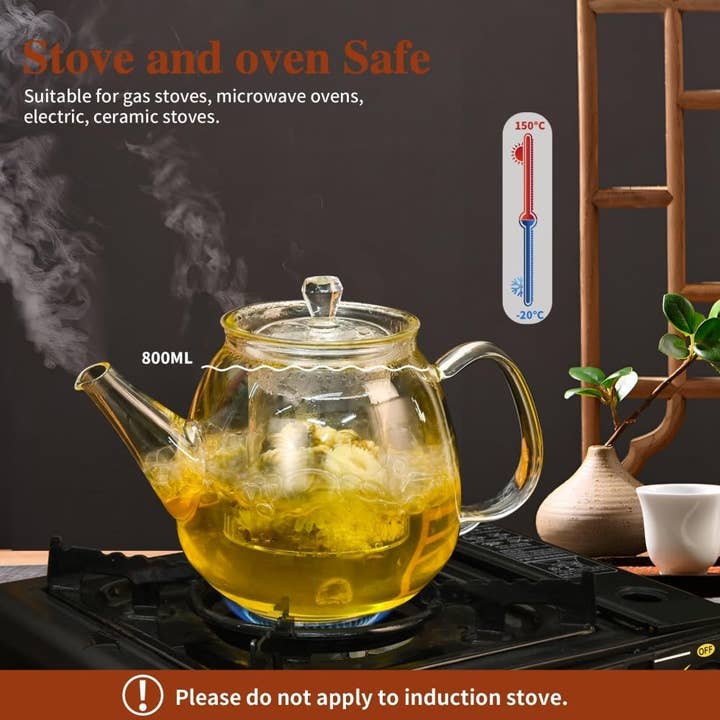 VIGOR - Wholesale Tea Pot - Heat Resistant Borosilicate Glass teapot Blooming and Loose1