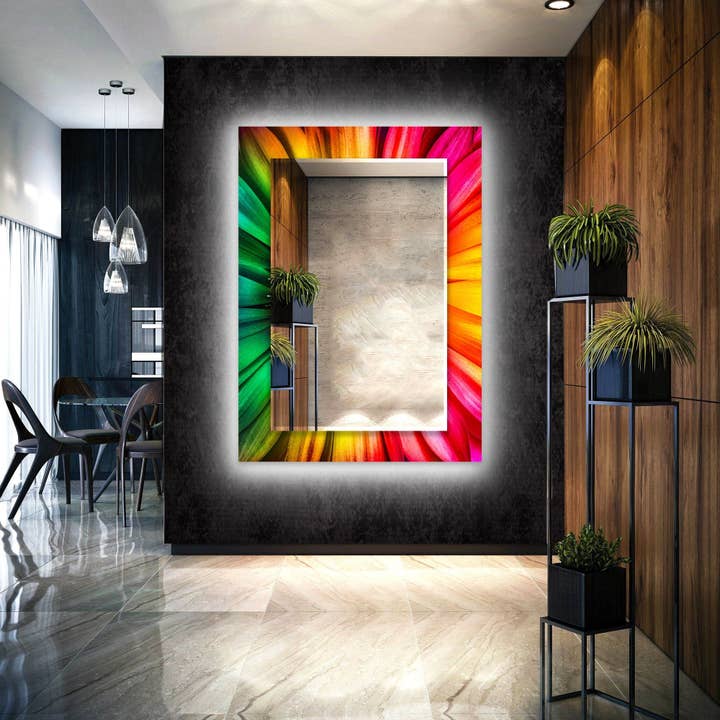 Målat härdat glas väggspegel för wholesale av MyPhotostation