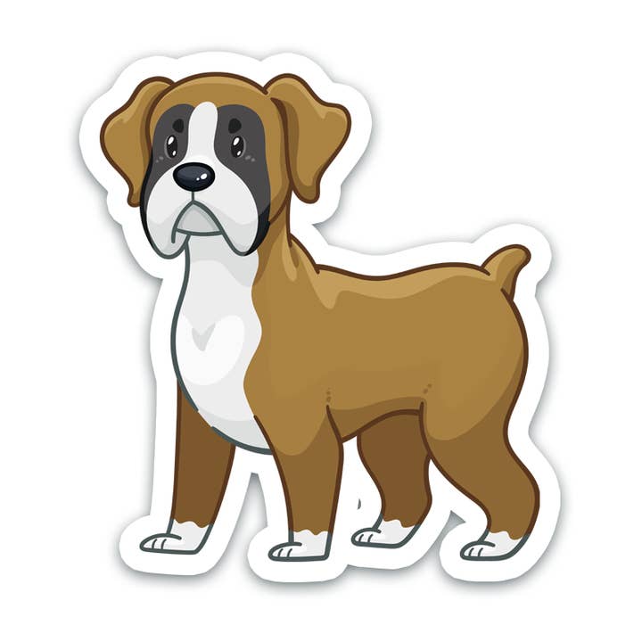 Boxer Sticker | Cute Dog Stickers For Kids, Teens, Adults for wholesale by Vancity Stickers