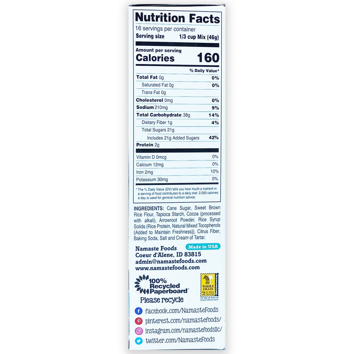 Namaste Foods - Wholesale Cake Mix - Gluten Free Chocolate Cake Mix5