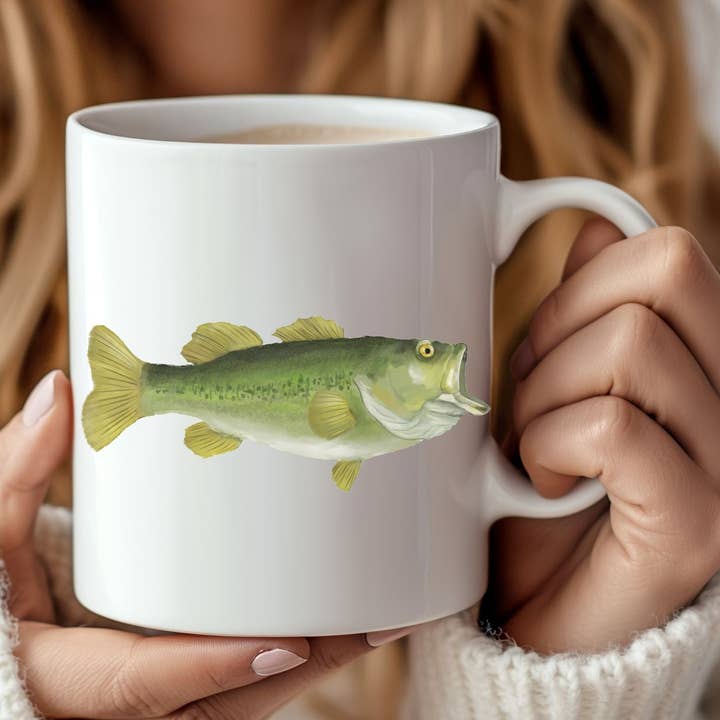 Bass Fish Mug for wholesale by MerikaArt