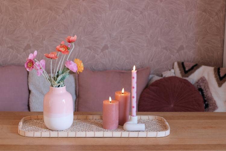 Aifcandles - Wholesale Flameless Candle - LED Pillar Candle Smiley Pink - Set of 211