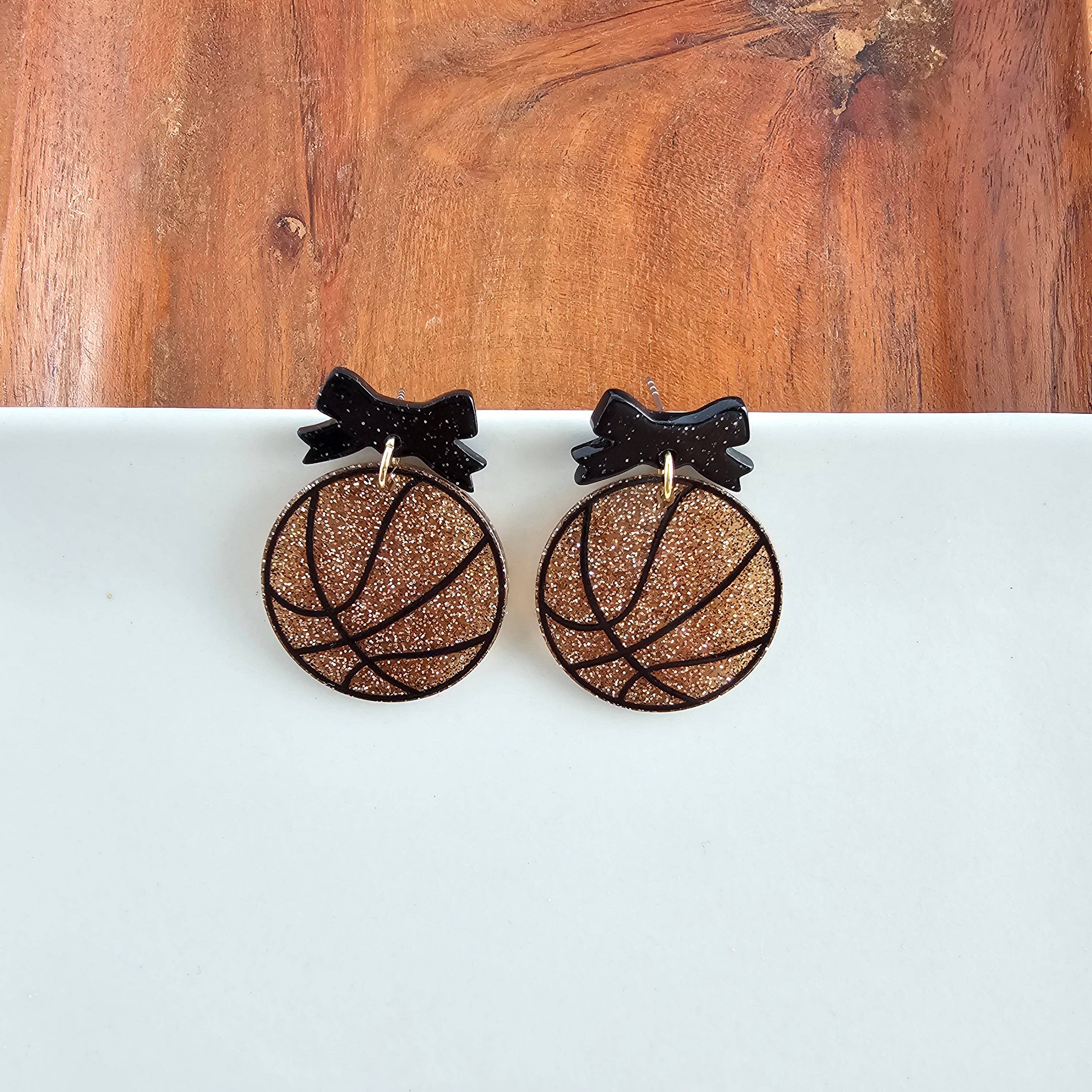 Spiffy & Splendid - Wholesale Dangle Earrings - Bow Basketball Earrings // Jewelry, Earrings, Game Day1