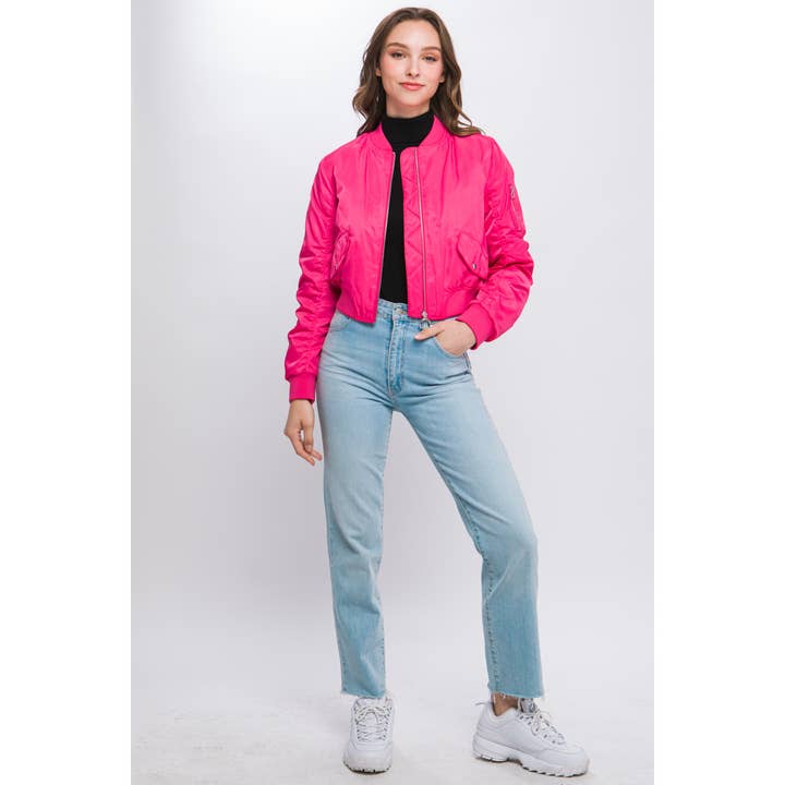 Paperdoll - Wholesale Bomber Jacket - Women's - Zip Up Bomber Jacket with Sleeve Zipper Detail5