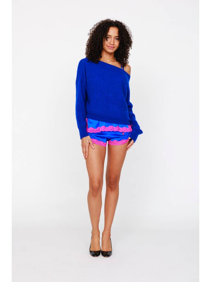 Vannina Vesperini - Wholesale Sleepwear Bottom - Women's - Silk boxer, MagicBlu - Mystic2