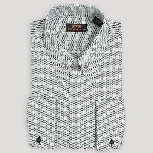 Steven Land – wholesale Buttoned-down shirt – Men's – The Granville | French Cuff | Long Point Collar | Collar Bar | Dobby Weave0