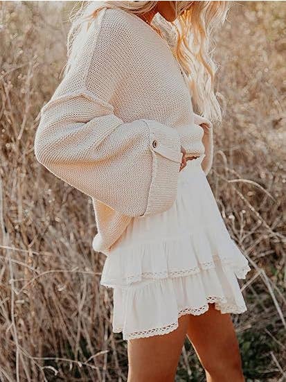 Your Beautiful Boutique – Großhandel Rock – Damen – Damen Freizeit Boho Unifarbener Faltenrock7