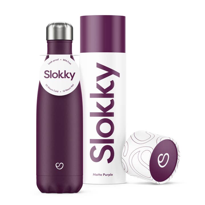 Slokky - Wholesale Water Bottle - Matte Purple Thermos & Drinking Bottle - 500ml4
