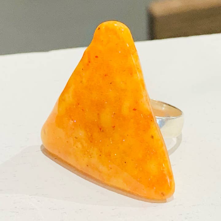 Mini Tortilla Chip Ring - Snack jewelry for wholesale by Glitterlimes