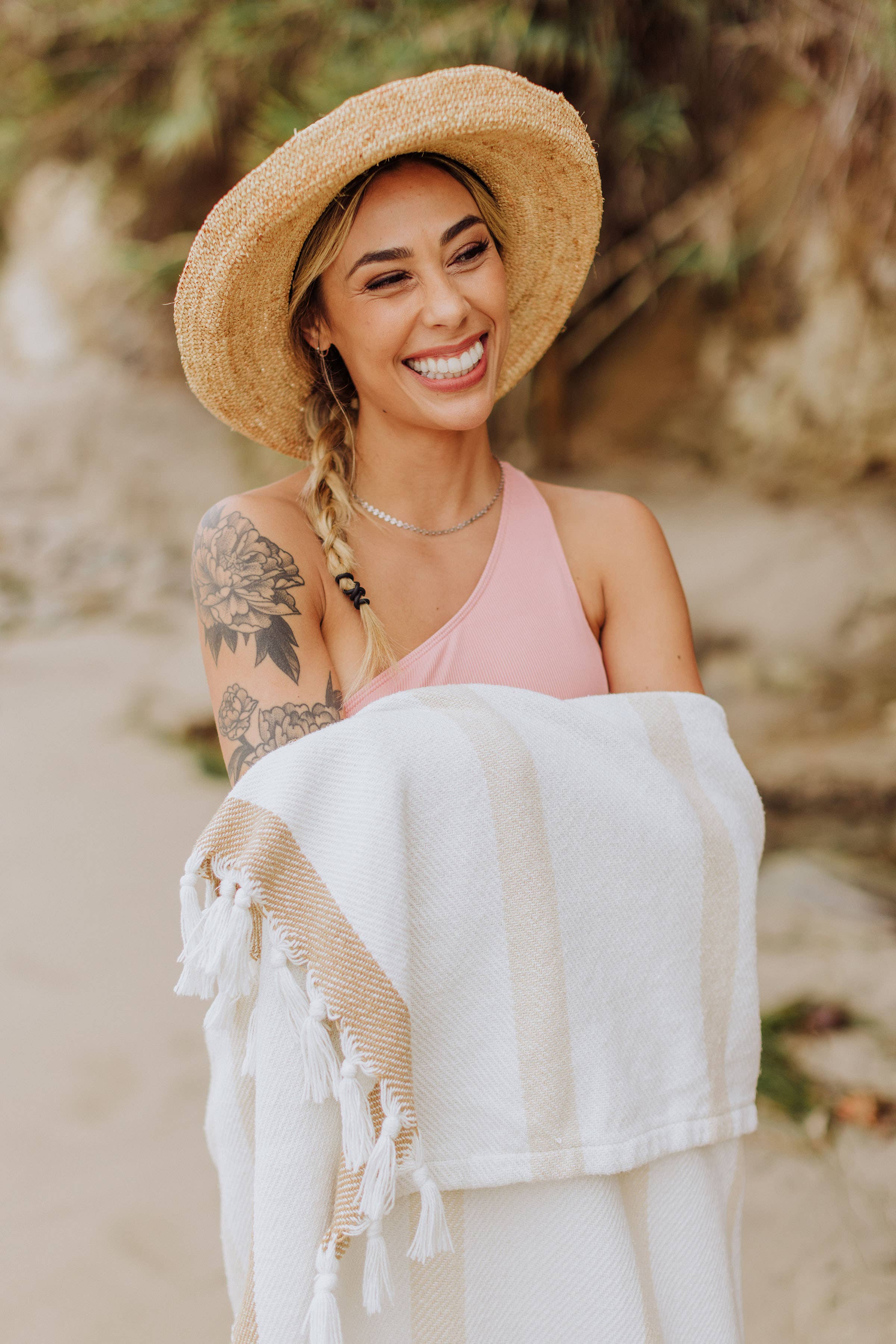 Beach State Oceanside Beach Blanket - Driftwood Stripe for wholesale on Faire5